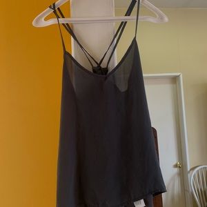 HOLLISTER✨Sheer Grey X Back Tank Top